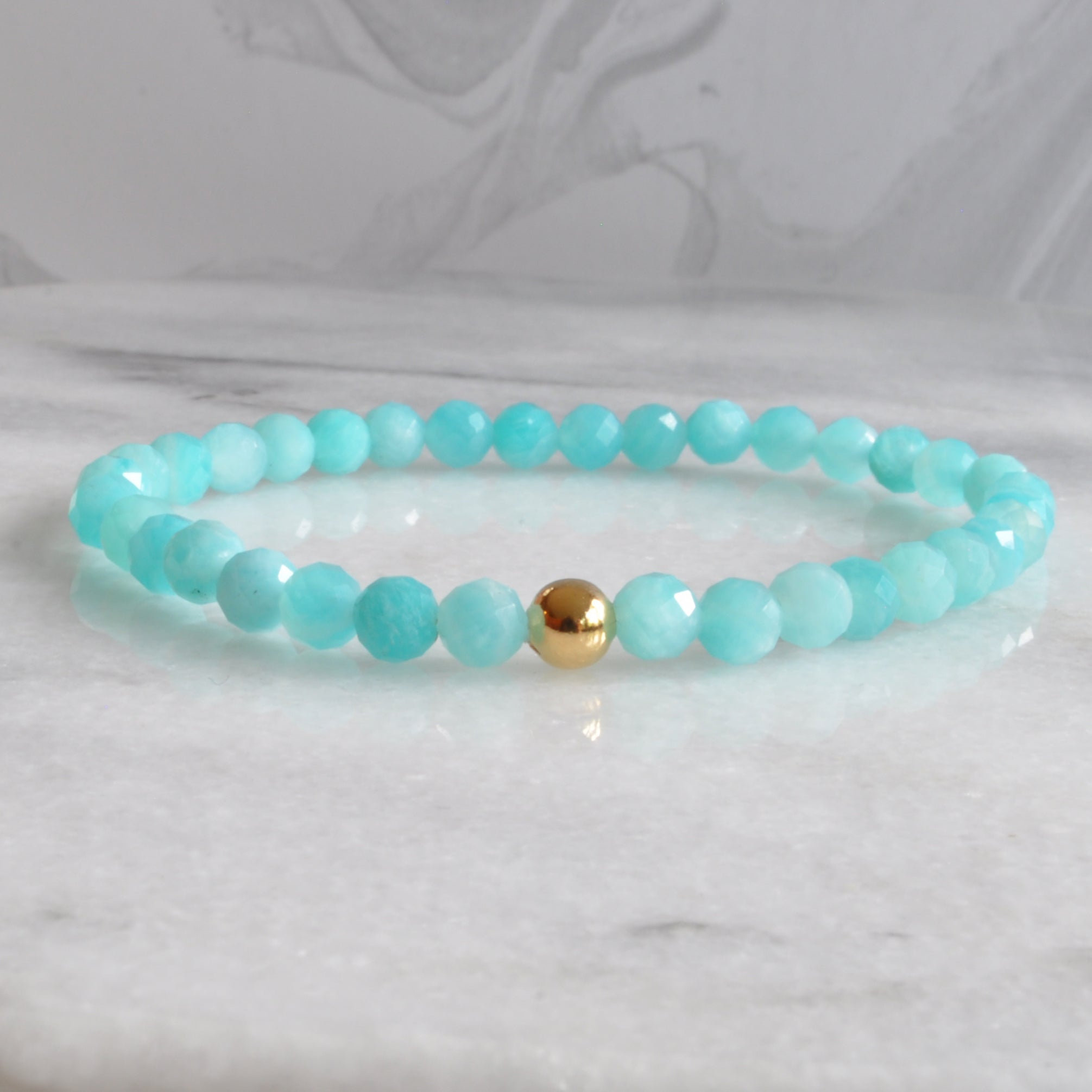 Stretch Bracelet with Amazonite and Labradorite | Devi & Co.