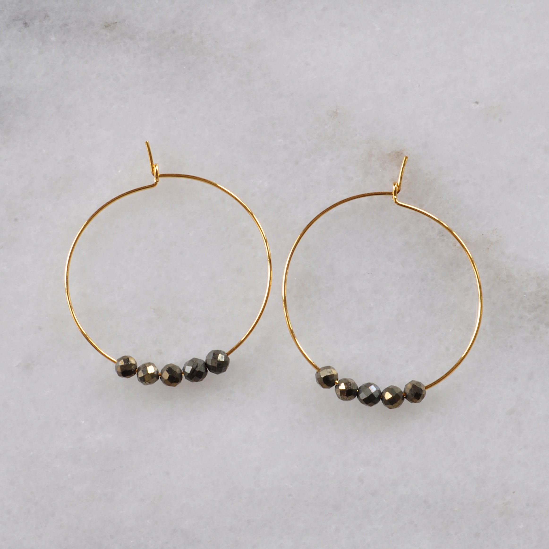 Libby & Smee pyrite gold plated hoops