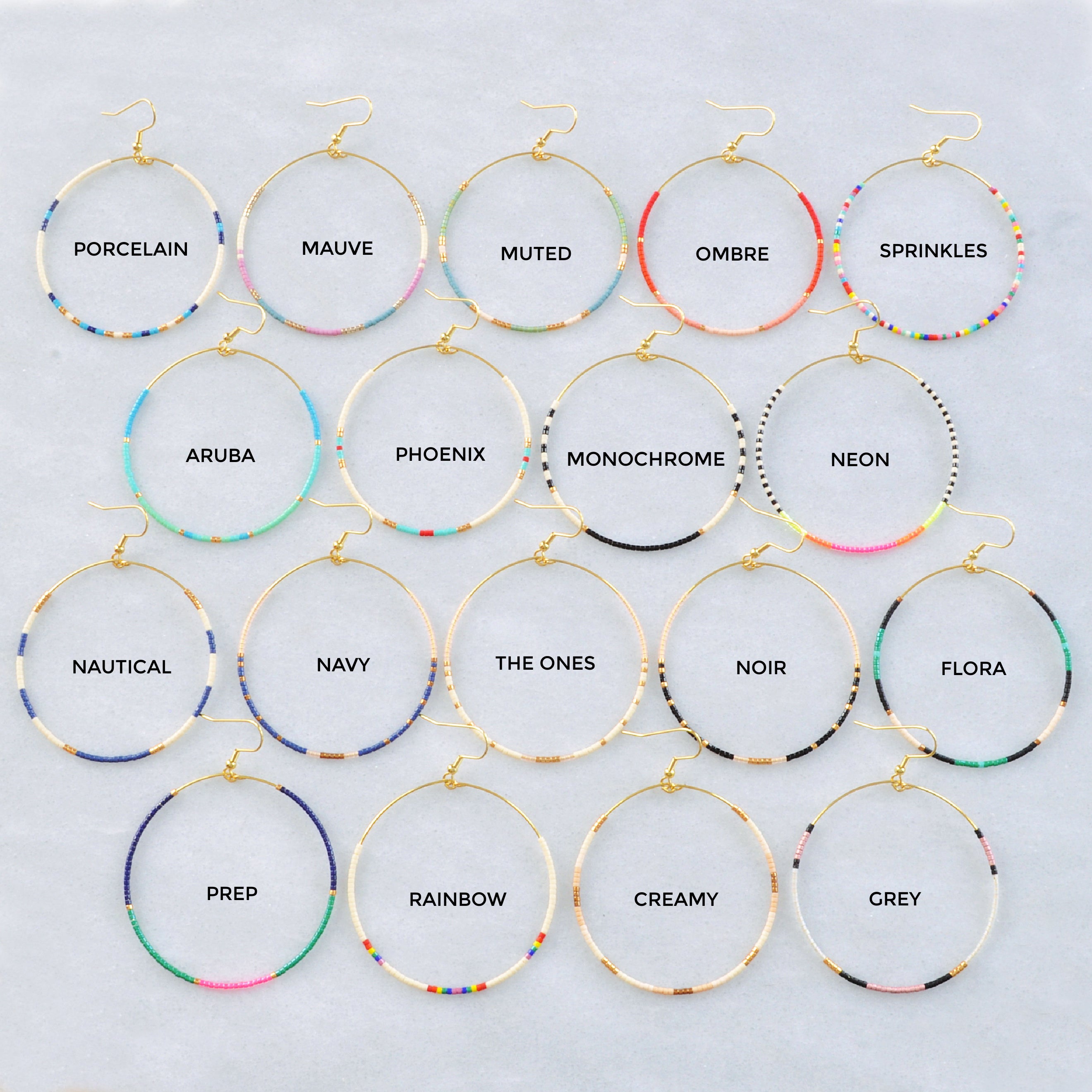 All Libby & Smee big Beaded Hoop options available 