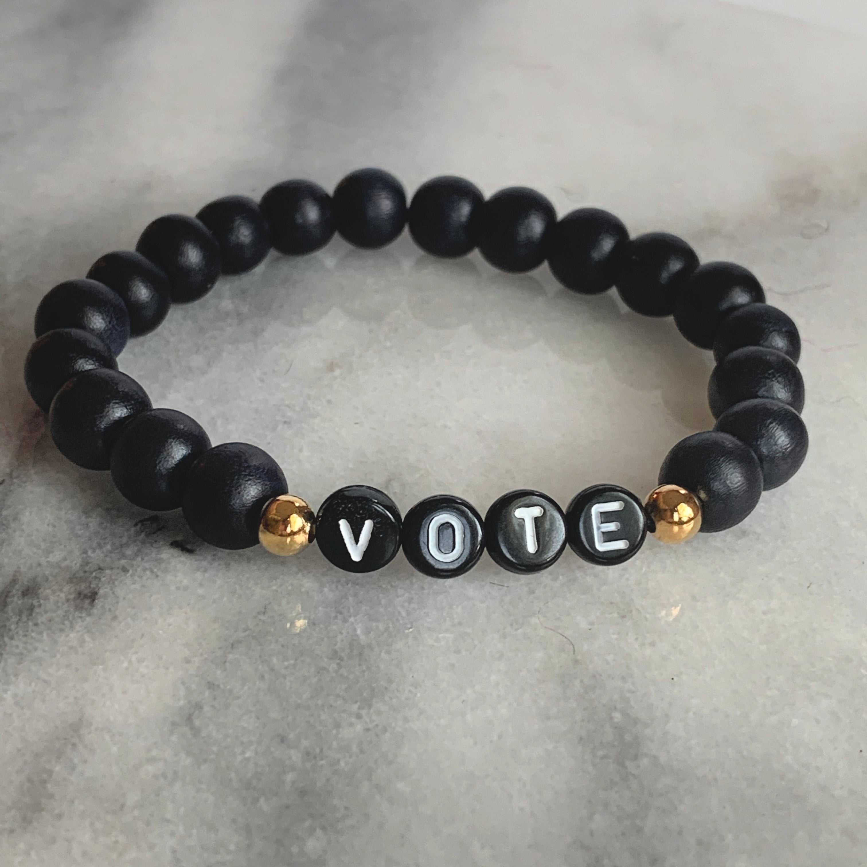 VOTE Wood Beaded Bracelet