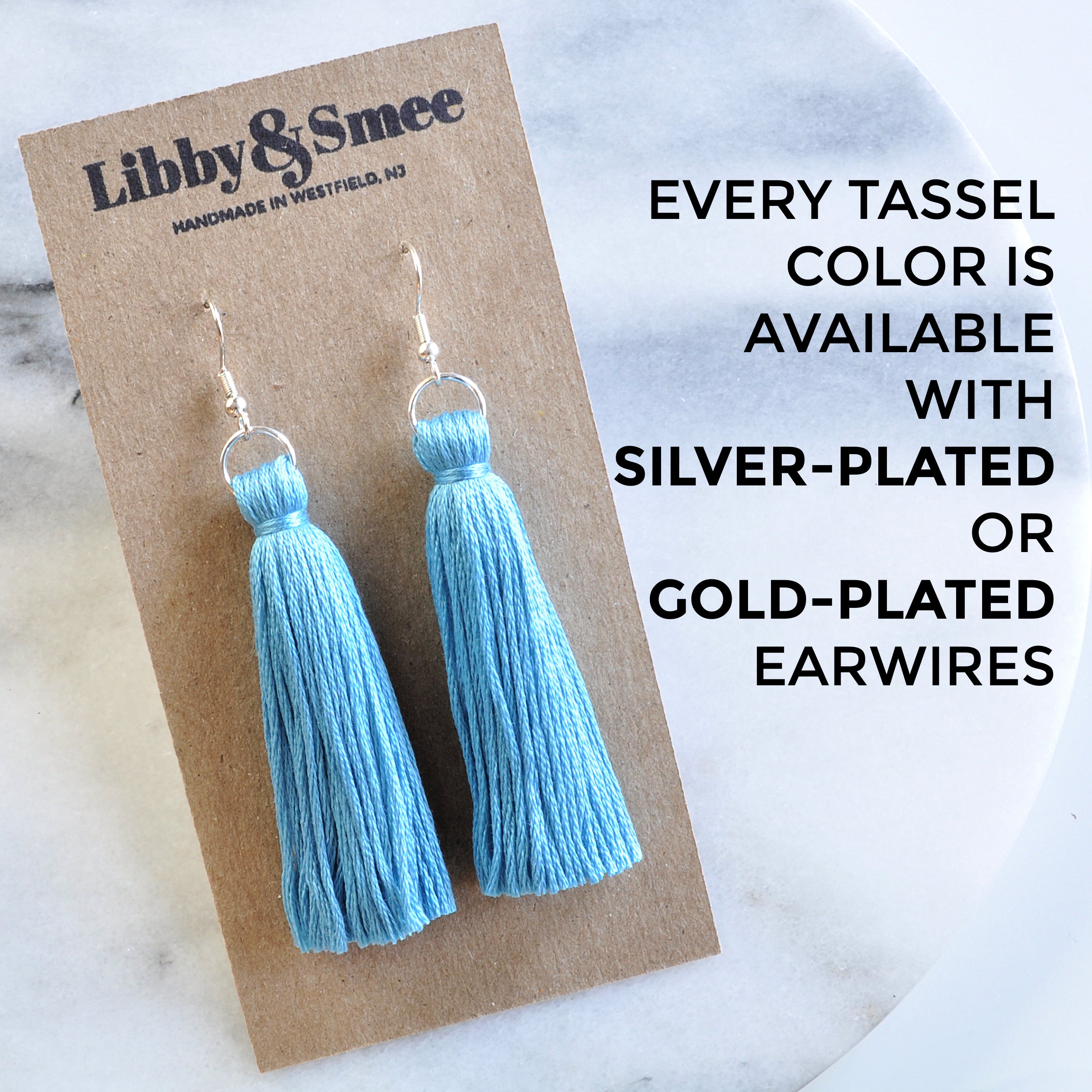 Silver Tassel Earrings in 25 Colors