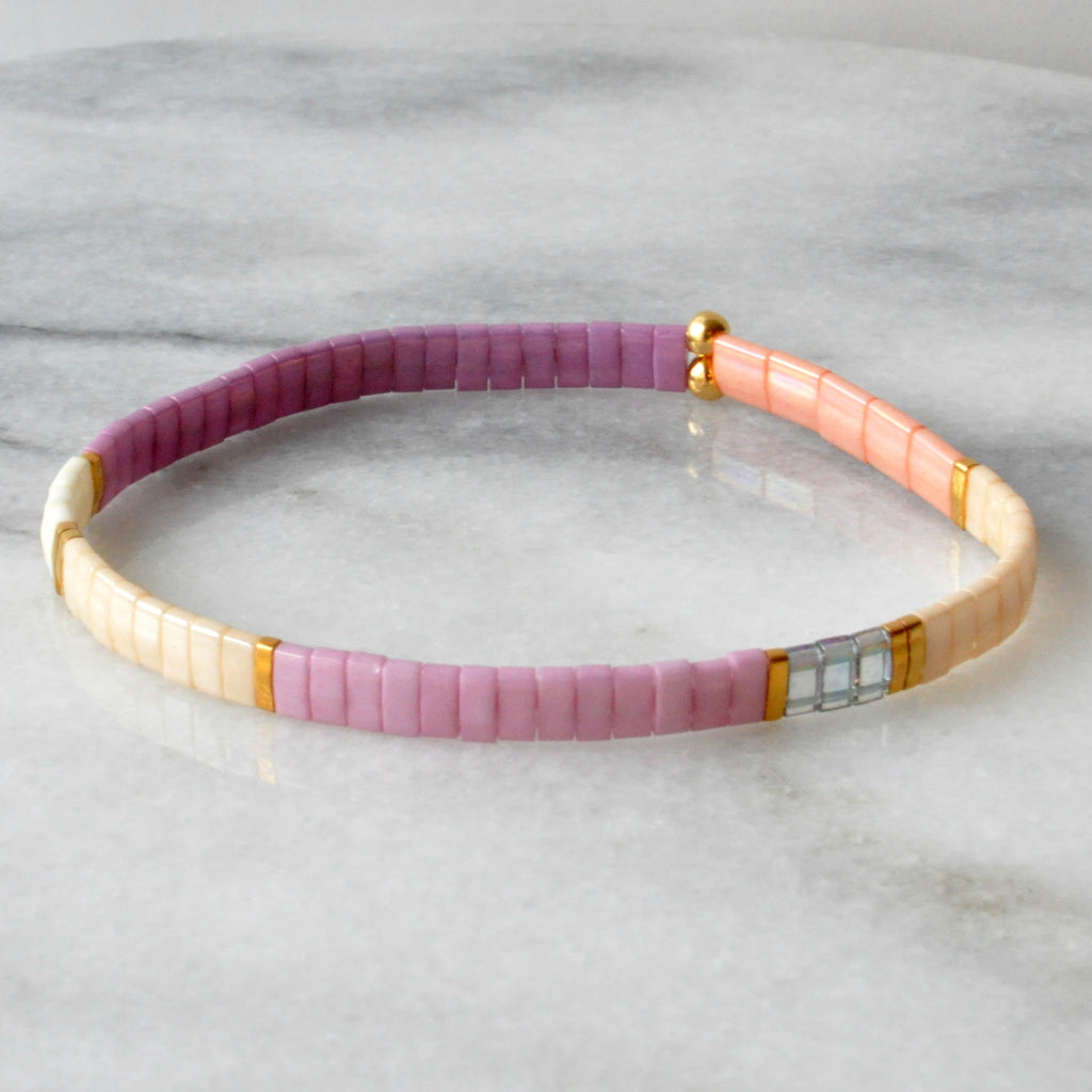 Libby & Smee stretch tile bracelet in Cotton Candy Colorblock
