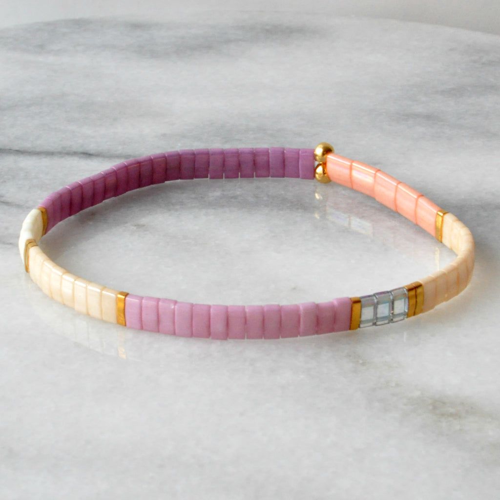 Stretch Tile Bracelet - Grey Mix | Handmade by Libby & Smee