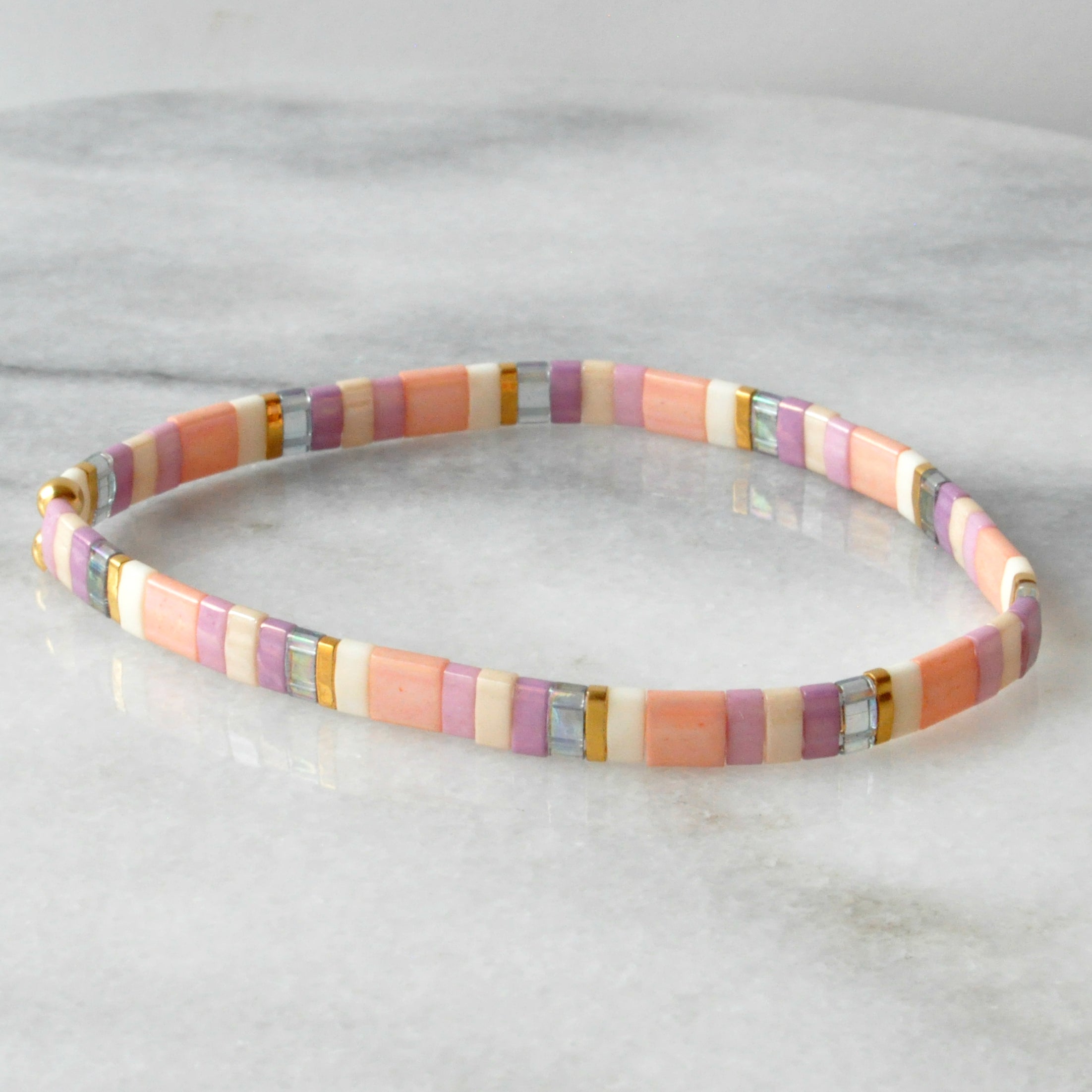 Libby & Smee stretch tile bracelet in Cotton Candy