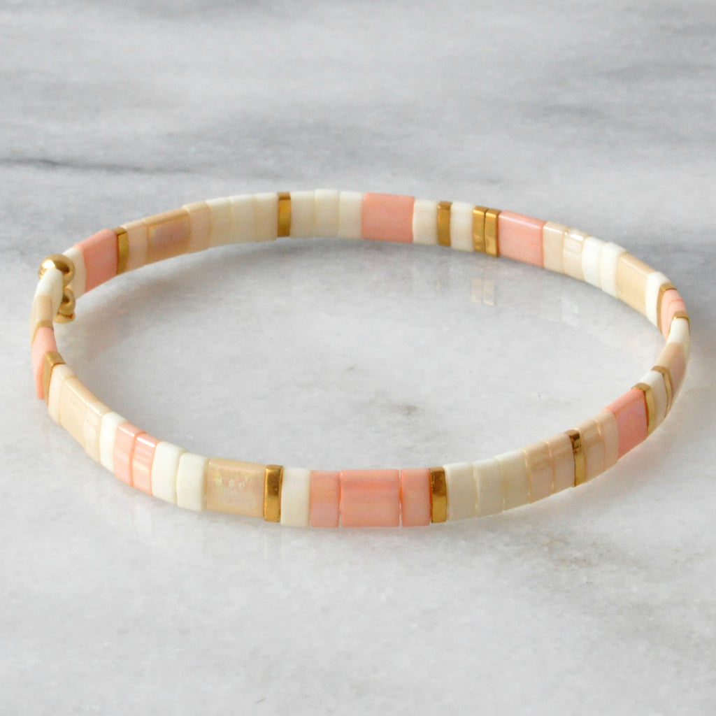 Stretch Tile Bracelet - Blush Mix | Handmade by Libby & Smee