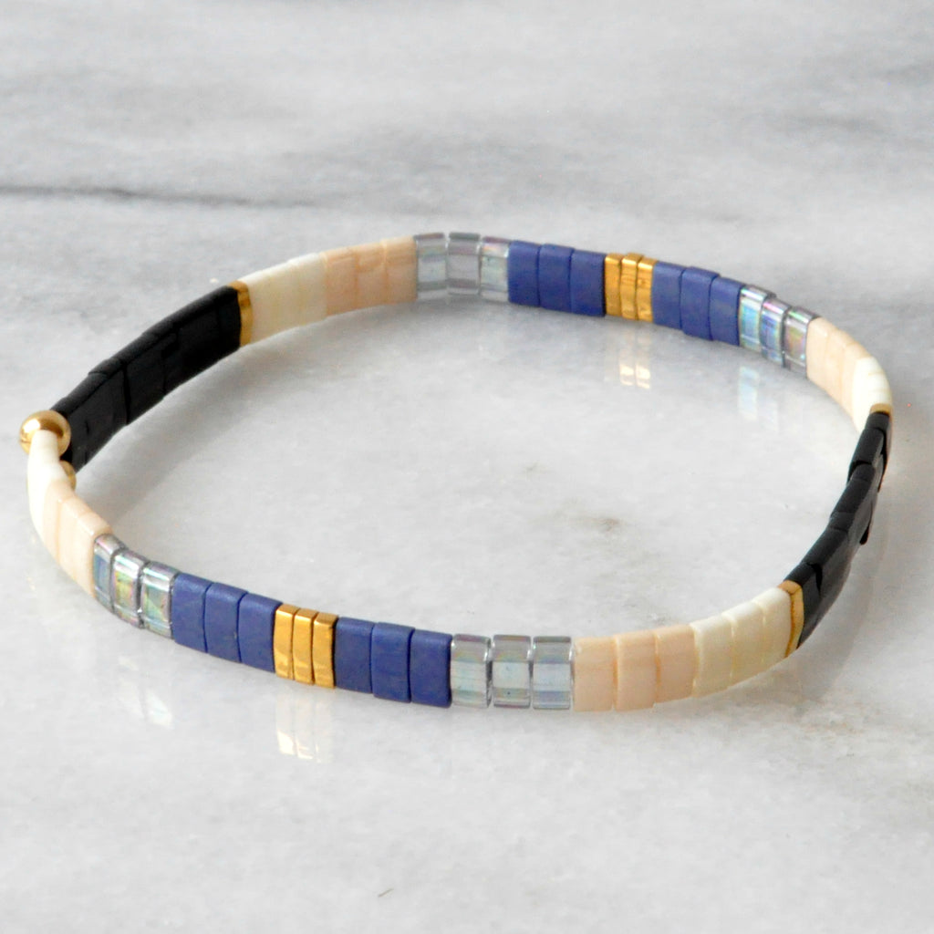 Libby & Smee stretch tile bracelet in Midnight Colorblock 