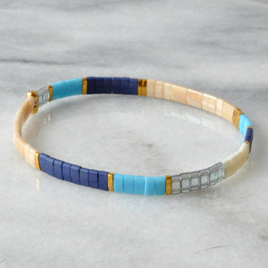 Libby & Smee stretch tile bracelet in Sky Colorblock