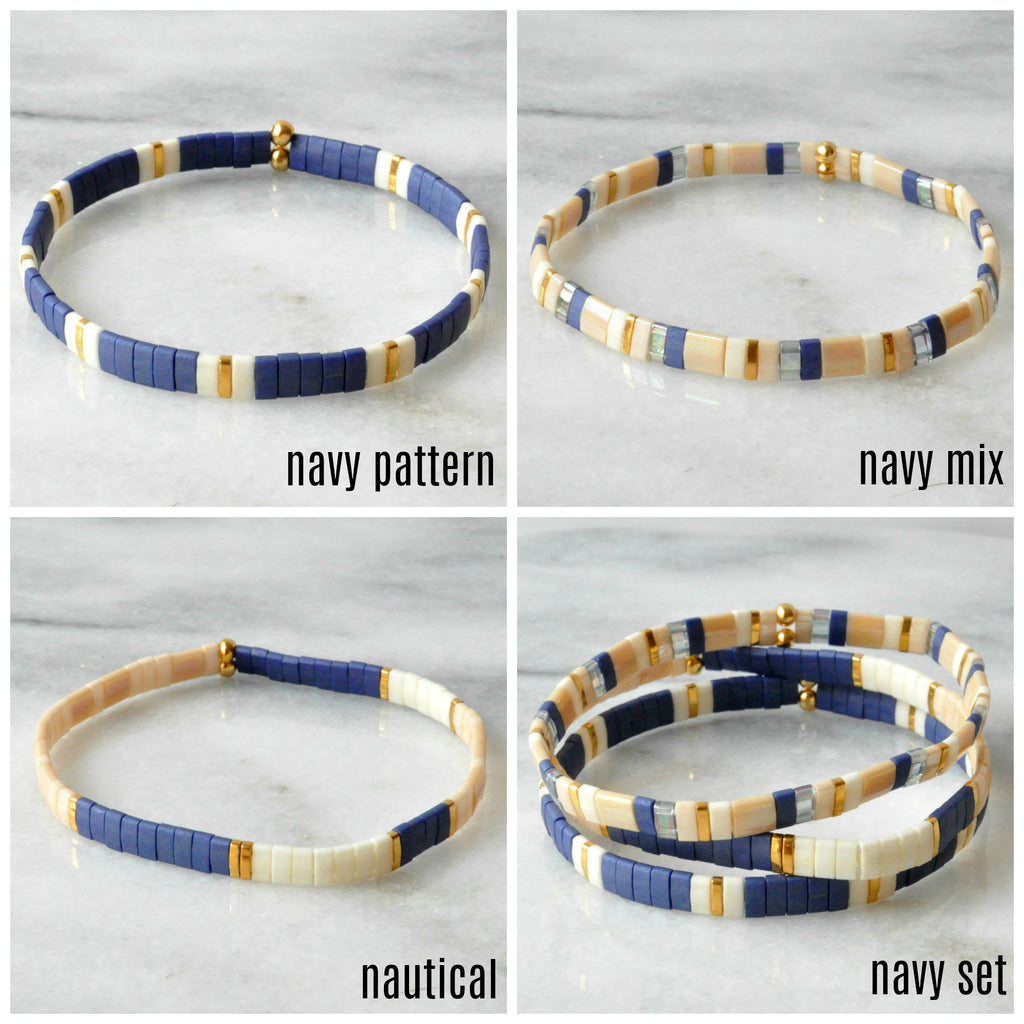 Tile Bracelet Curated Set — NAVY SET | Libby & Smee