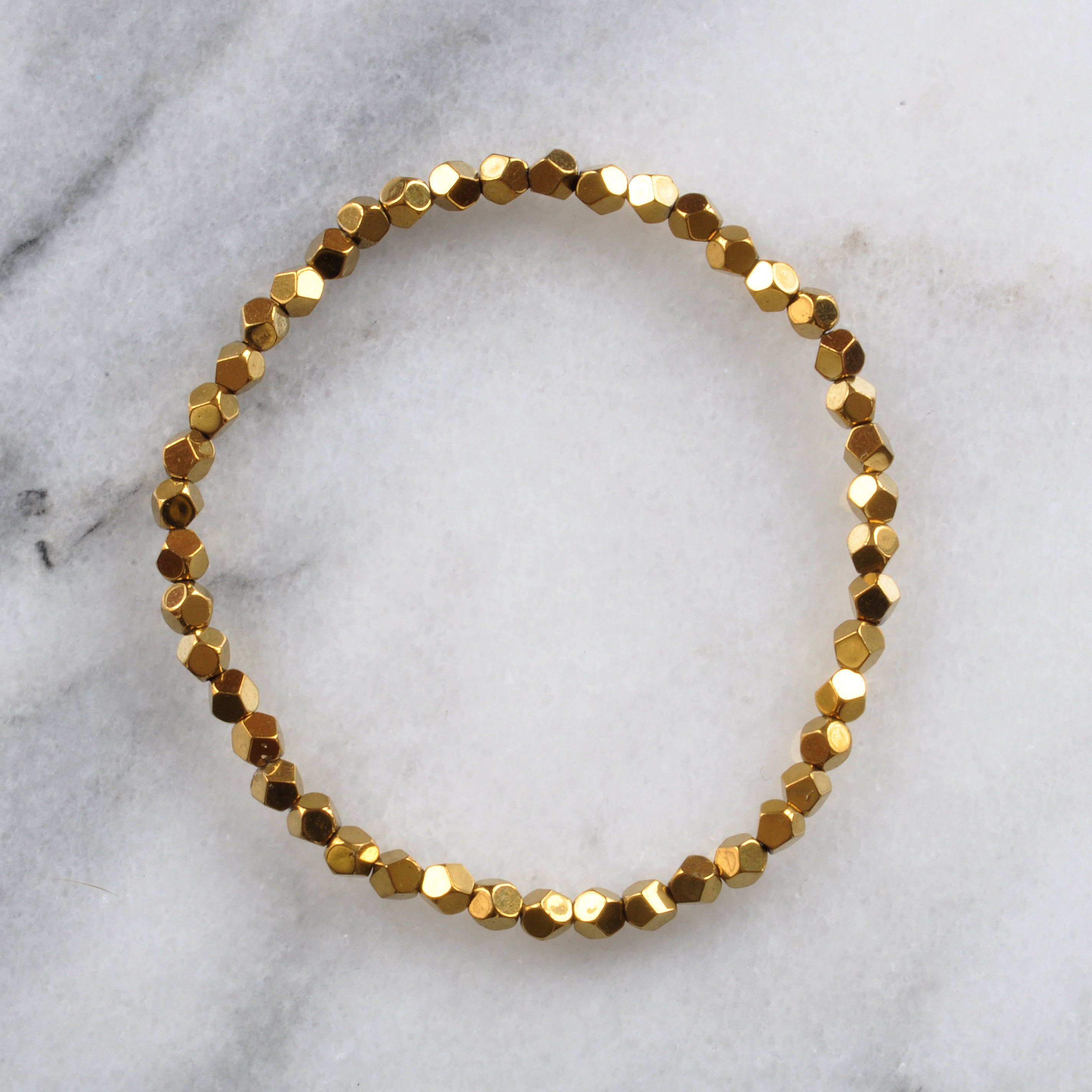 Gold and Silver Hematite Stretch Bracelets