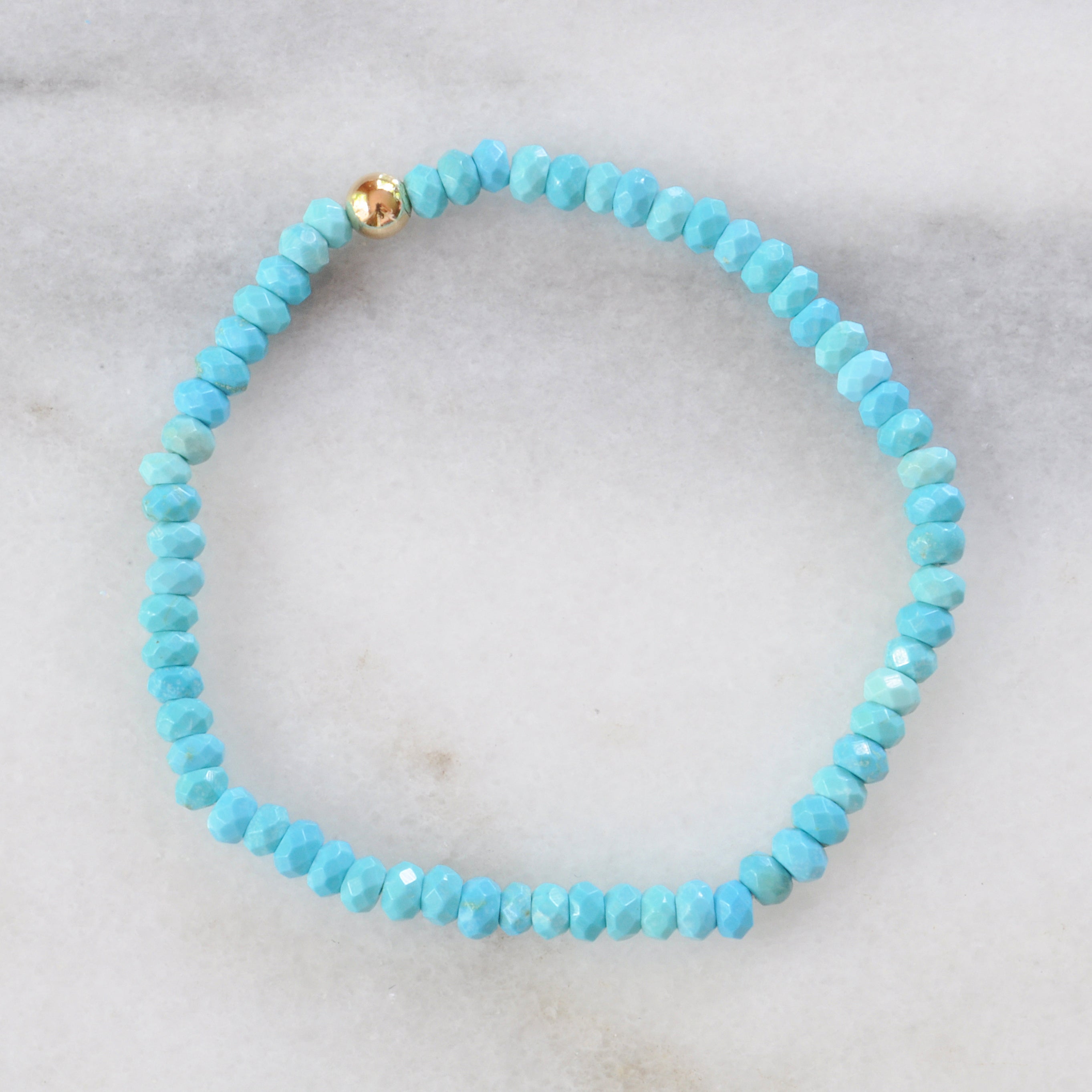 Turquoise Gemstone Stretch Bracelet Handmade by Libby Smee