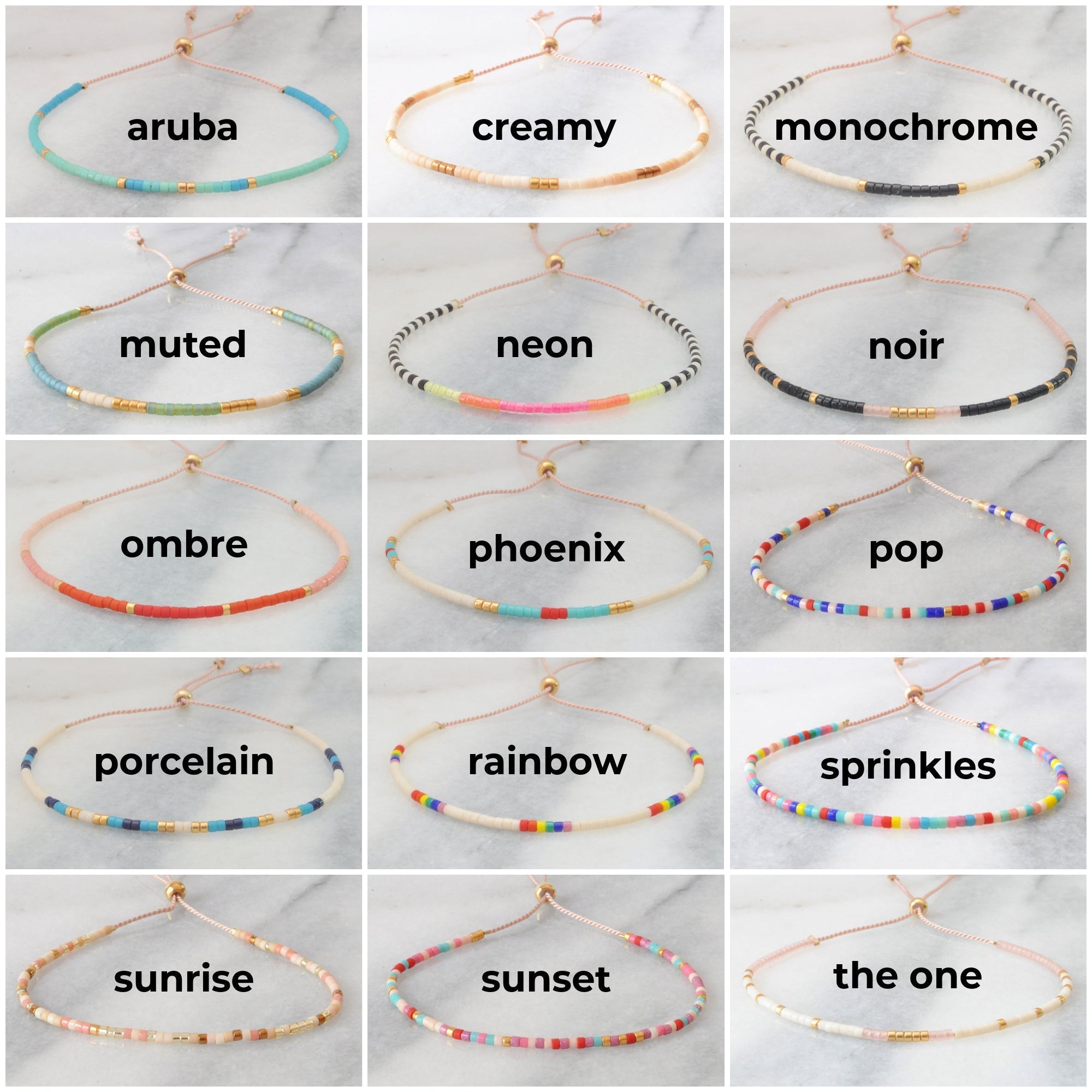 Beaded String Bracelet — SUNRISE