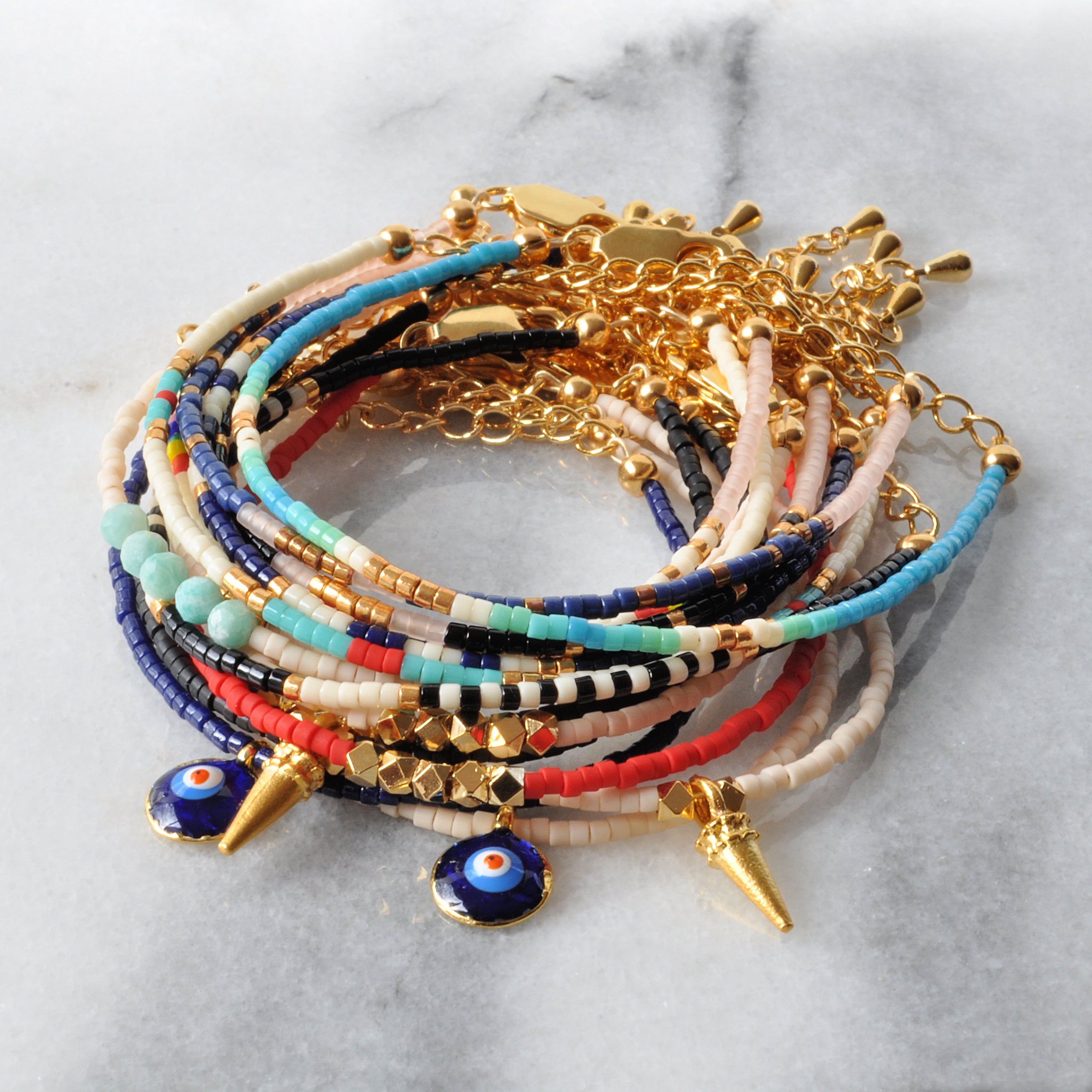 Buy Handmade Colorful Customizable Beaded Bracelets, Seed Bead Bracelets,  90s Inspired Trendy Beaded Bracelet, Personalized Bracelet, Rainbow Online  in India - Etsy