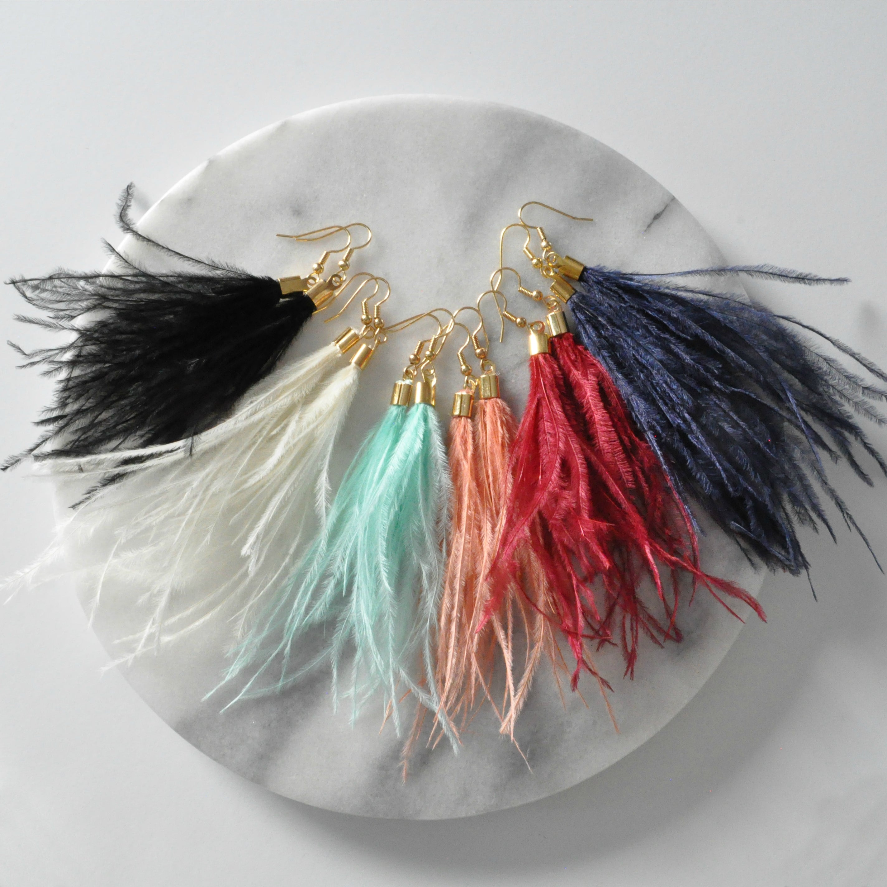 Ostrich Feather Earrings – KOLUNTU