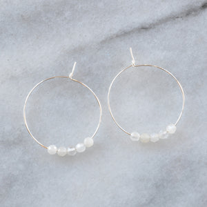 Tiny Gemstone Hoop Earrings