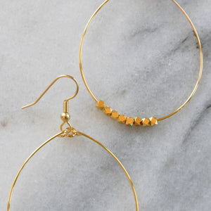 Libby & Smee Gold Beaded Hoop Earrings close up