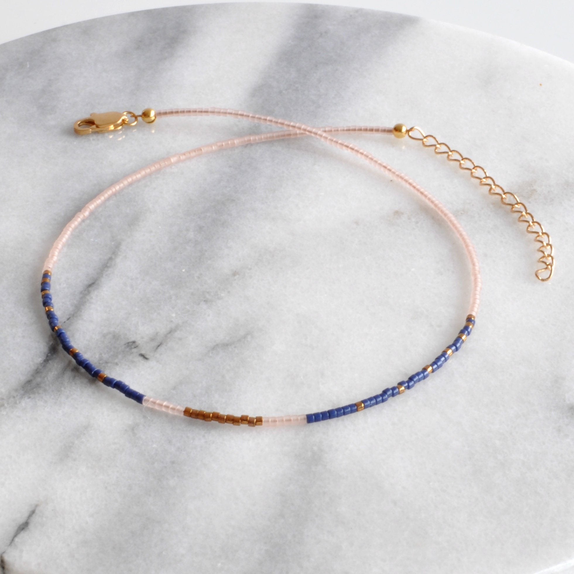 Navy Blue Choker | Handmade by Libby & Smee