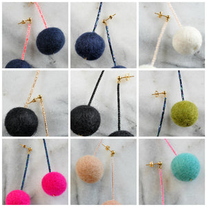 Libby & Smee Blush Earrings Close Ups and other pom pom earrings