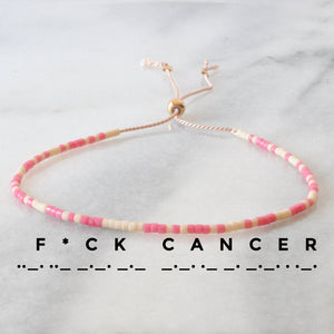 F*CK CANCER Morse Code String Bracelet