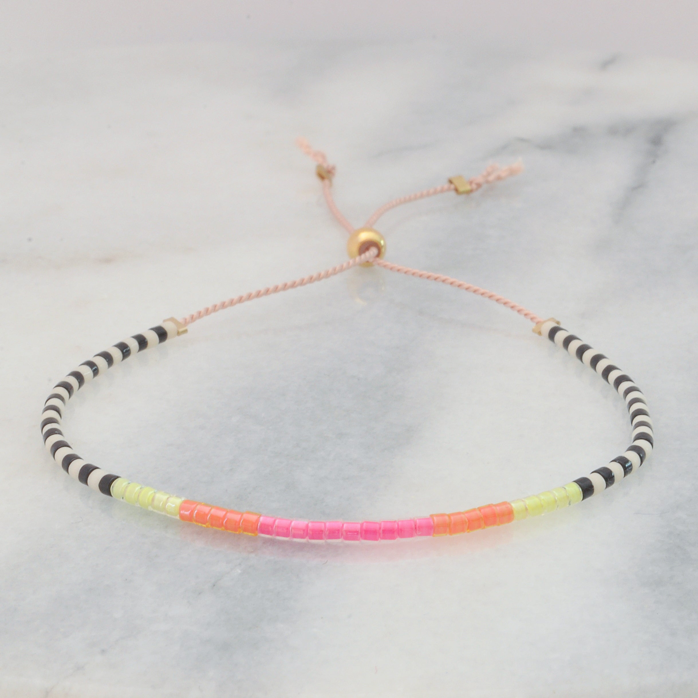 3 Neon orange cord bracelets - Jewelry creation and DIY