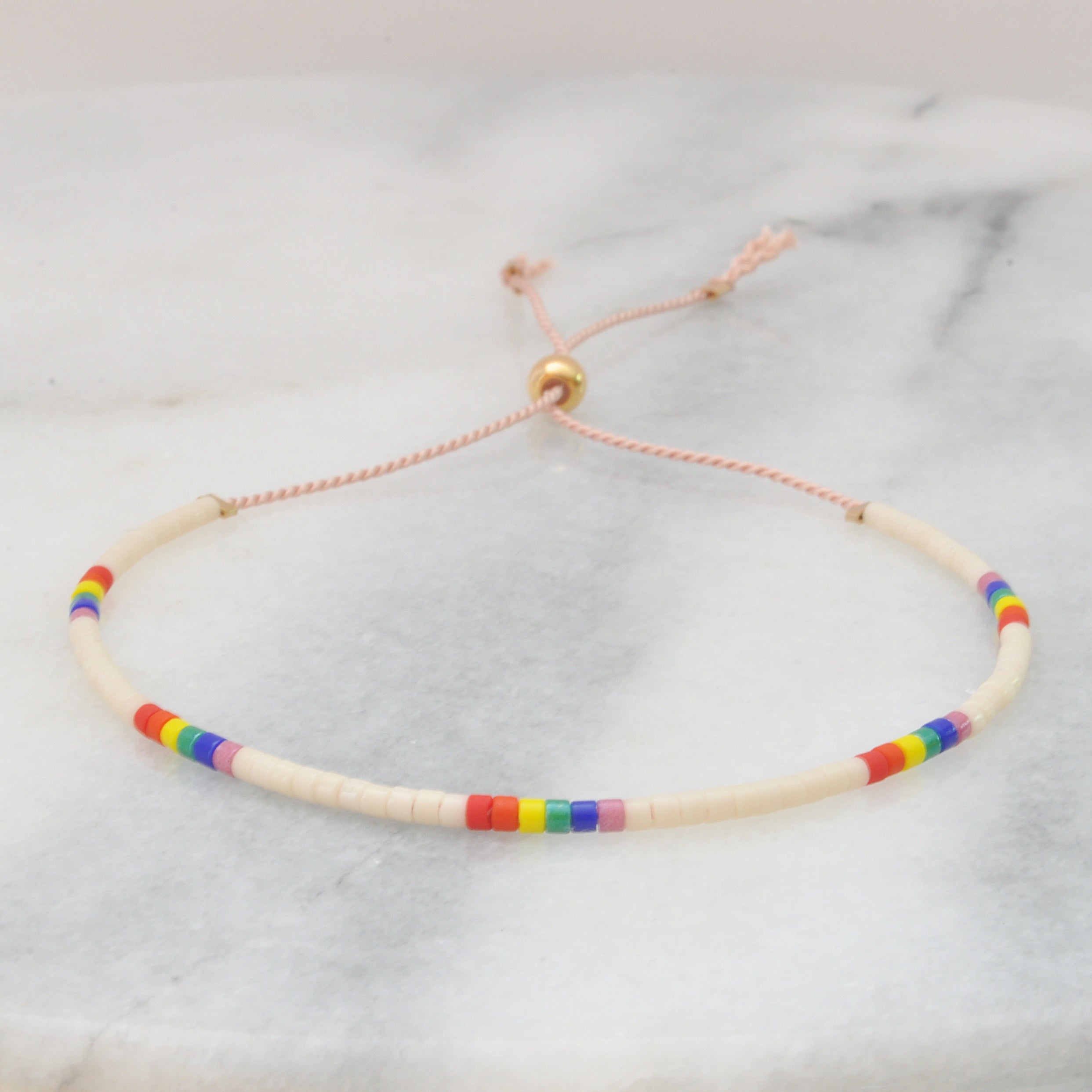 Beaded String Bracelet — RAINBOW Handmade by Libby Smee