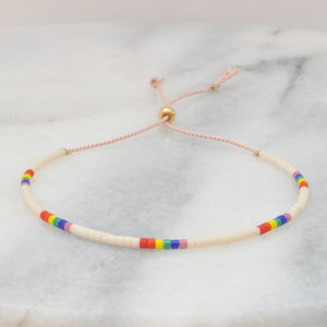 Beaded String Bracelet — RAINBOW