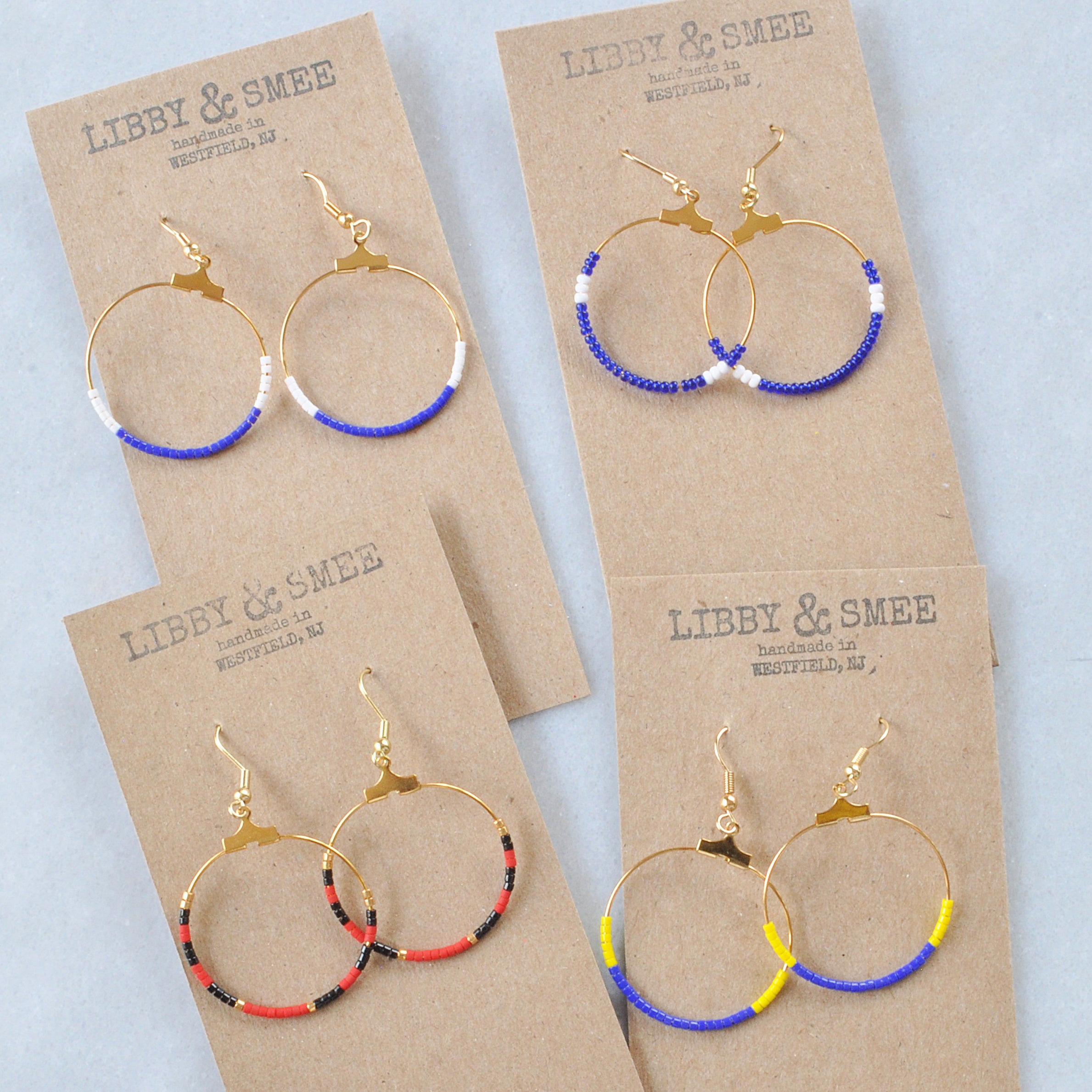 Beaded Hoop Earrings  Handmade by Libby & Smee