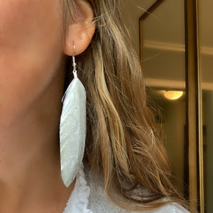 Gold and Silver 4" Feather Earrings