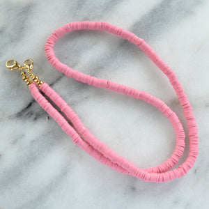 Pink Heishi Bead Mask / Sunglass Chain Necklace