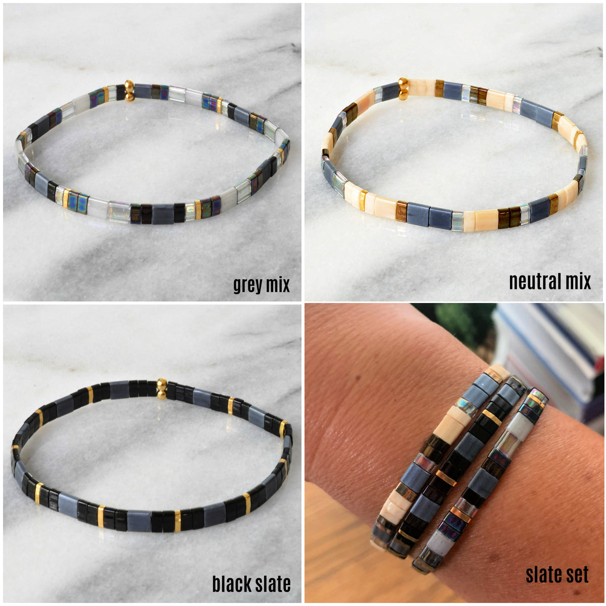 Tile Bracelet Curated Set — SLATE SET | Handmade by Libby & Smee