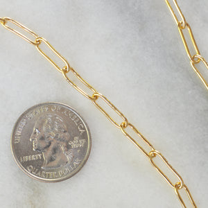 Delicate Gold Paper Clip Chain Necklace