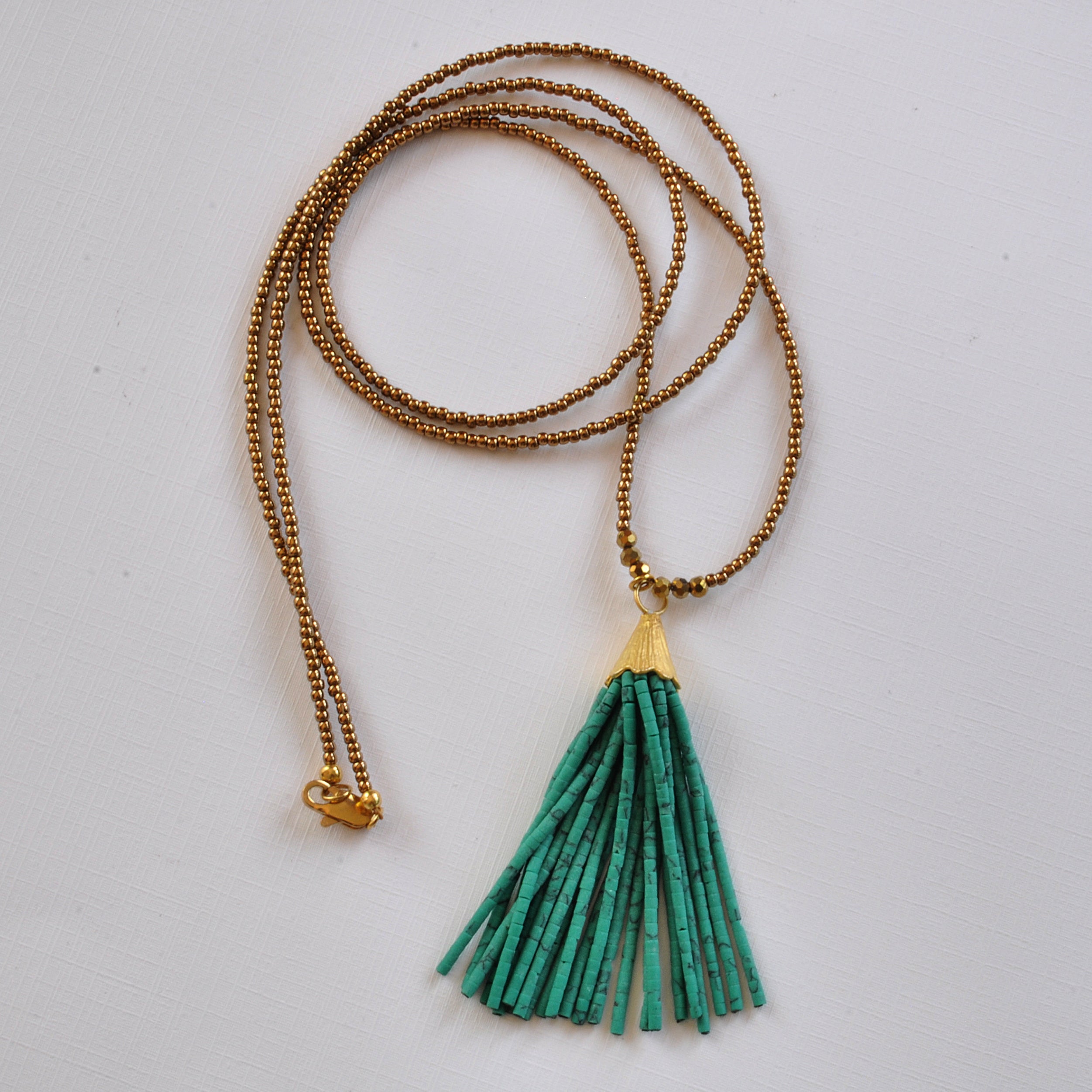 Long Beaded Tassel Necklaces