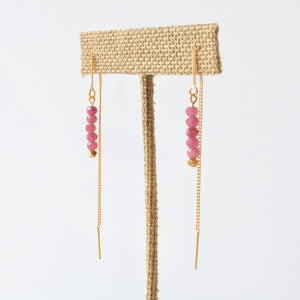 Gold Threader Gemstone Earrings