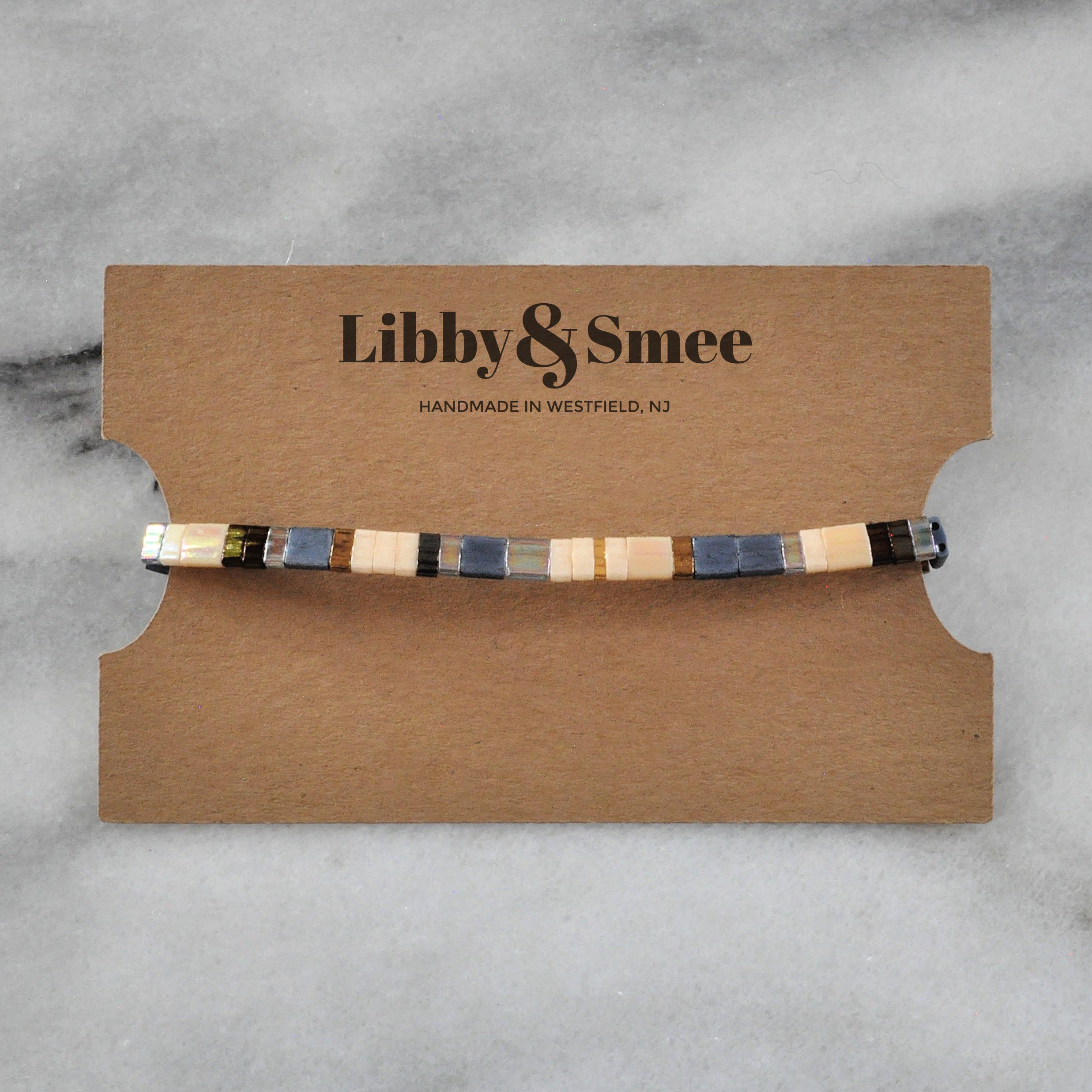 Libby & Smee stretch tile bracelet in Neutral Mix