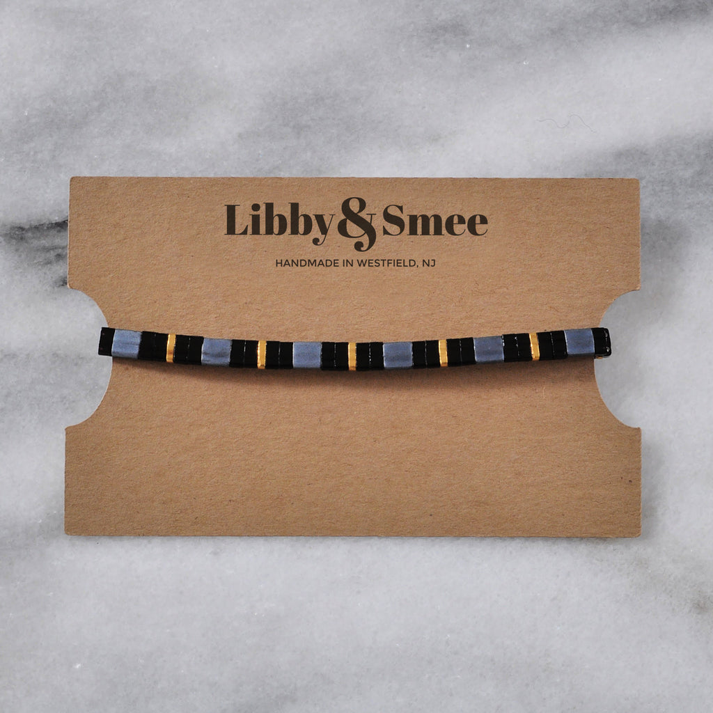 Stretch Tile Bracelet - Black Slate | Handmade by Libby & Smee