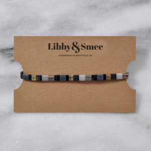 Libby & Smee stretch tile bracelet in Grey Mix