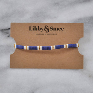 Libby & Smee stretch tile bracelet in Navy Mix
