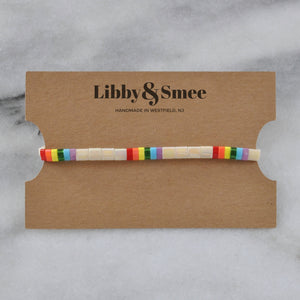 Libby & Smee stretch tile bracelet in Ivory Rainbow