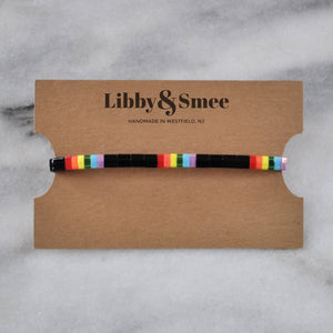 Libby & Smee stretch tile bracelet in Black Rainbow