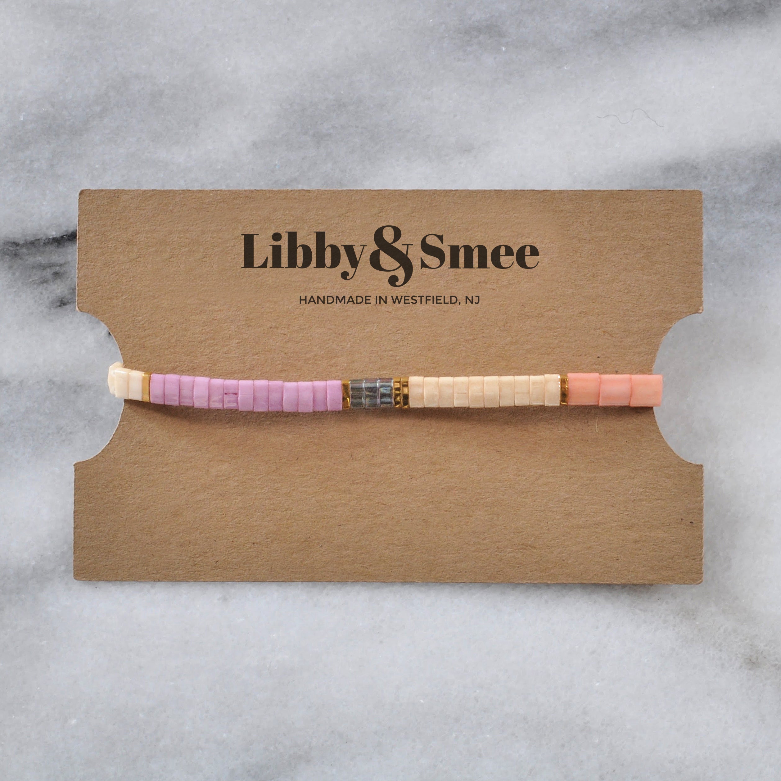 Libby & Smee stretch tile bracelet in Cotton Candy Colorblock