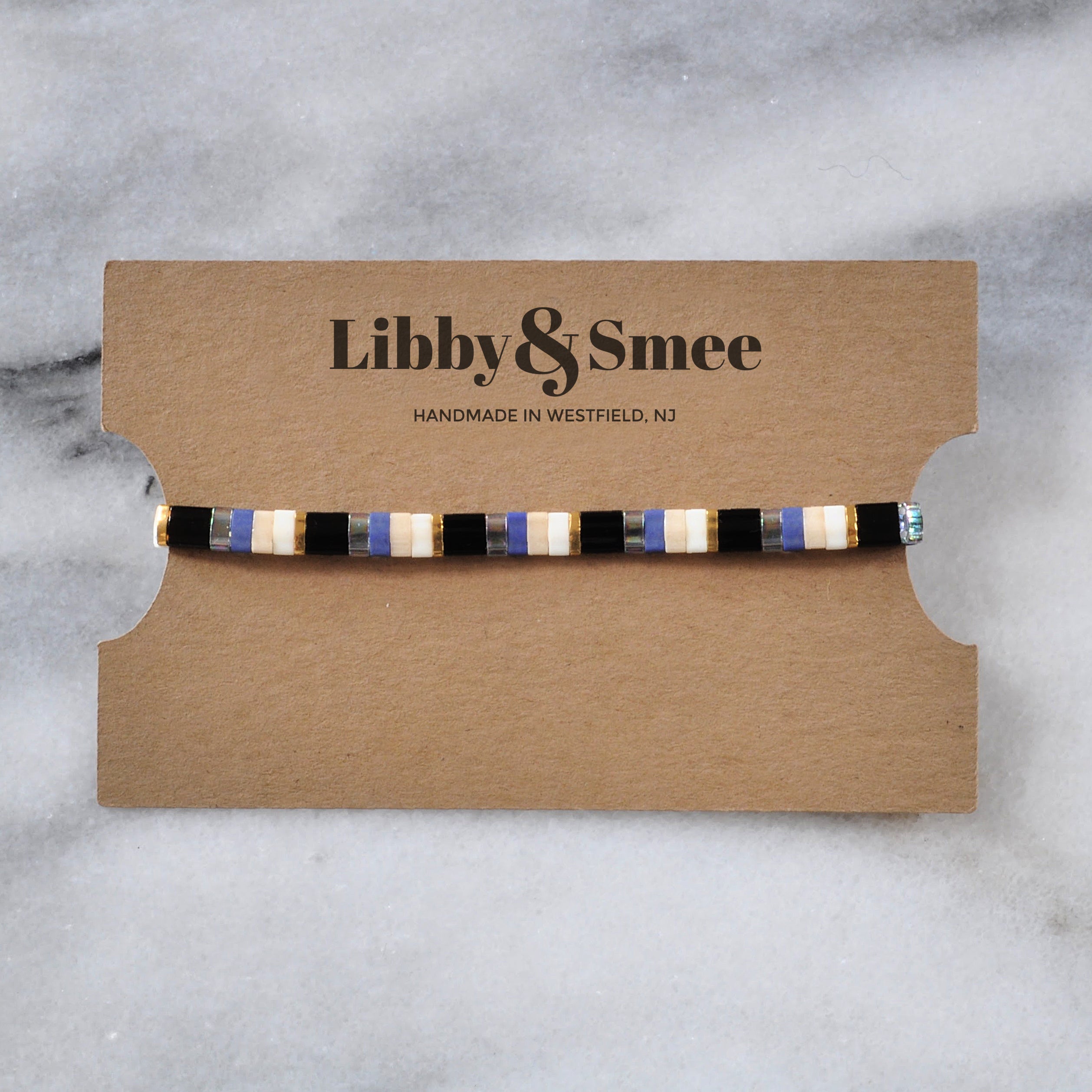 Libby & Smee stretch tile bracelet in Midnight
