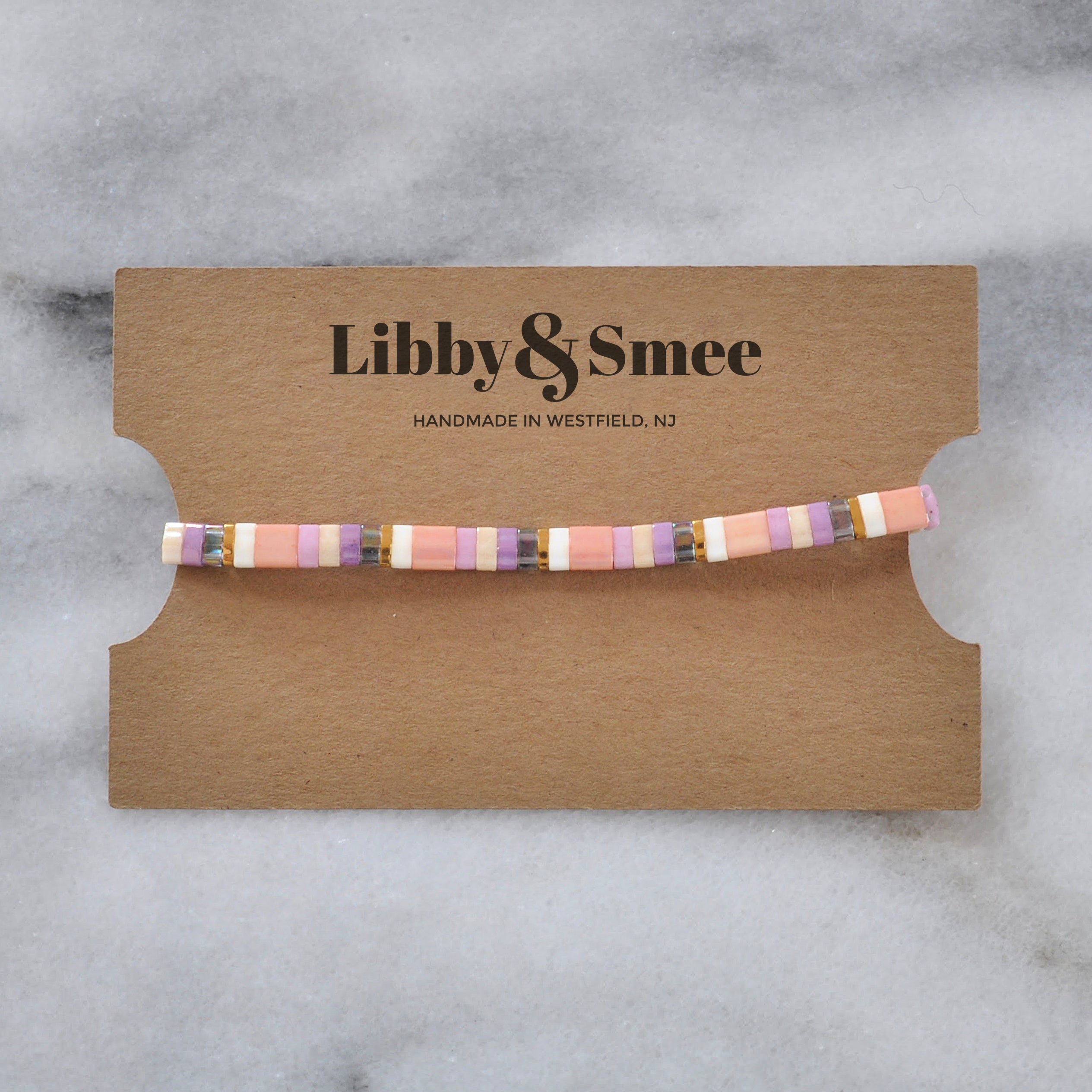 Libby & Smee stretch tile bracelet in Cotton Candy