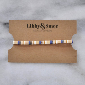 Libby & Smee stretch tile bracelet in Navy Mix