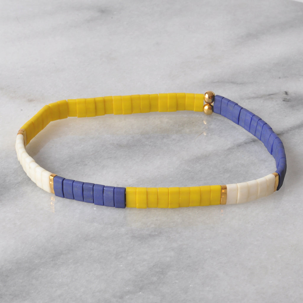Libby & Smee stretch tile bracelet in Yellow Colorblock