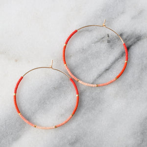 Hoop Single Seed Bead Earrings