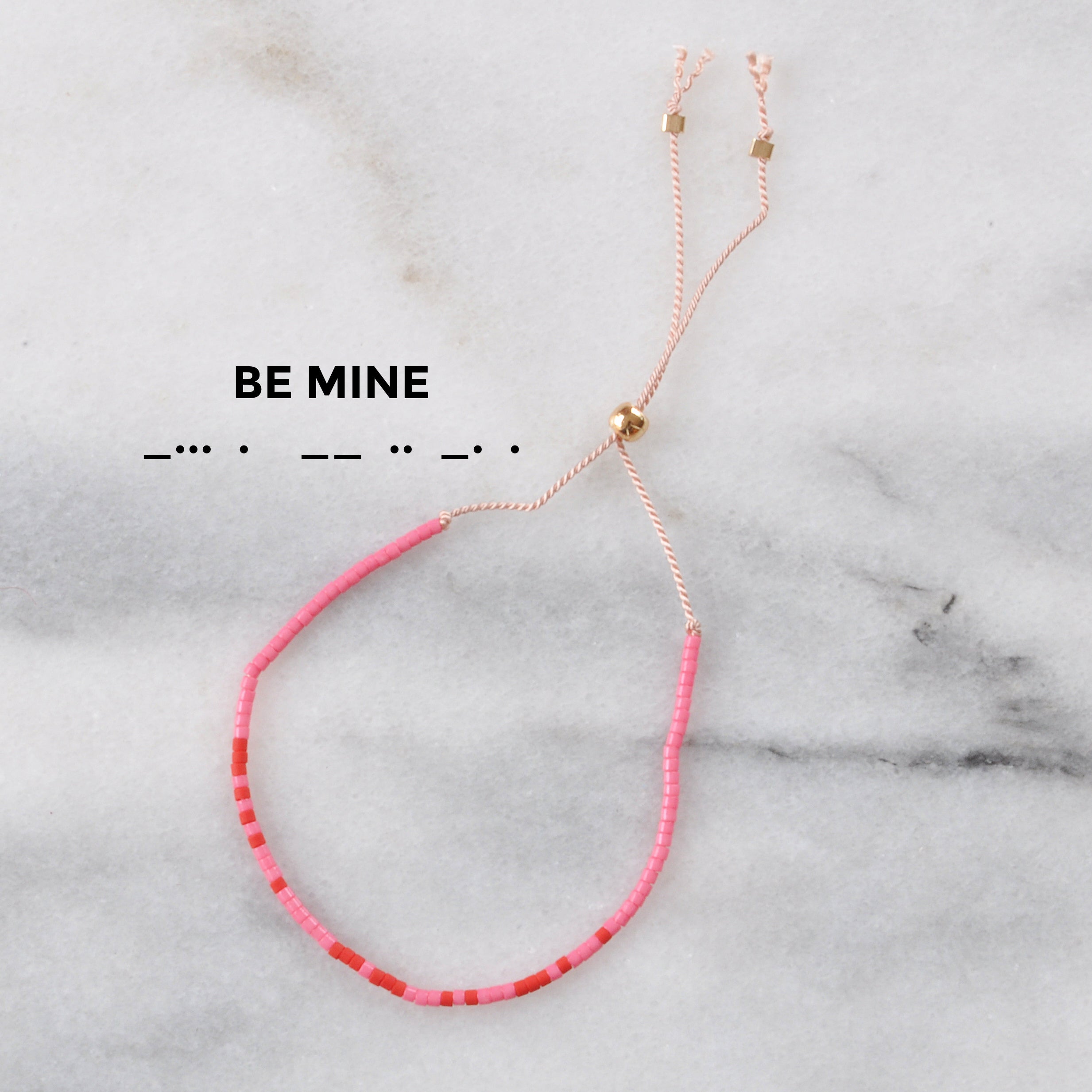 Morse Code Valentine String Bracelet