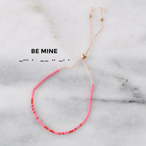 Morse Code Valentine String Bracelet
